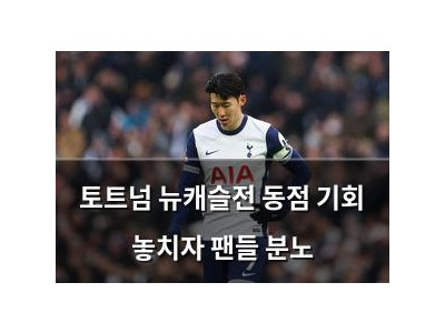 토트넘 뉴캐슬전 동점 기회 놓치자 팬들 분노