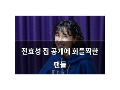 전효성 집 공개에 화들짝한 팬들