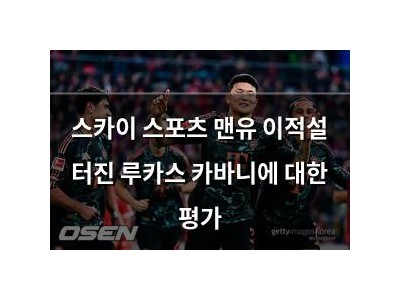 스카이 스포츠 맨유 이적설 터진 루카스 카바니에 대한 평가