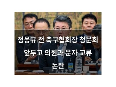 정몽규 전 축구협회장 청문회 앞두고 의원과 문자 교류 논란