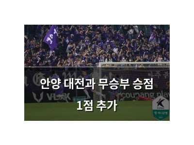 안양 대전과 무승부 승점 1점 추가