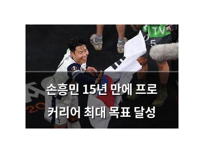 손흥민 15년 만에 프로 커리어 최대 목표 달성