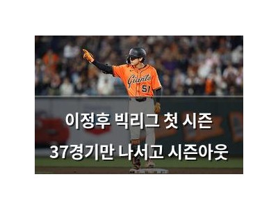 이정후 빅리그 첫 시즌 37경기만 나서고 시즌아웃