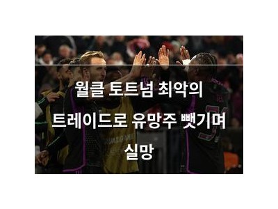 월클 토트넘 최악의 트레이드로 유망주 뺏기며 실망