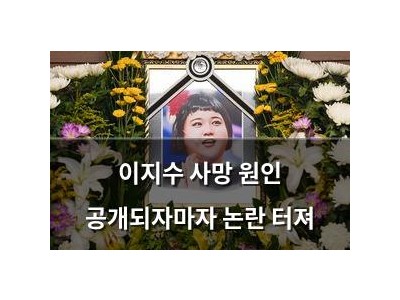 이지수 사망 원인 공개되자마자 논란 터져