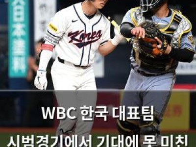 WBC 한국 대표팀 시범경기에서 기대에 못 미친 성적에 아쉬움