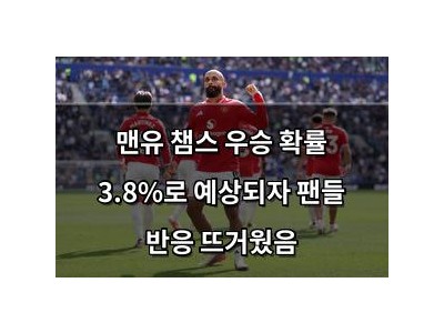 맨유 챔스 우승 확률 3.8%로 예상되자 팬들 반응 뜨거웠음