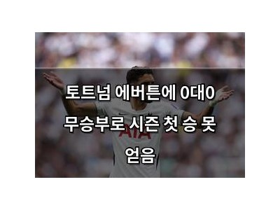 토트넘 에버튼에 0대0 무승부로 시즌 첫 승 못 얻음